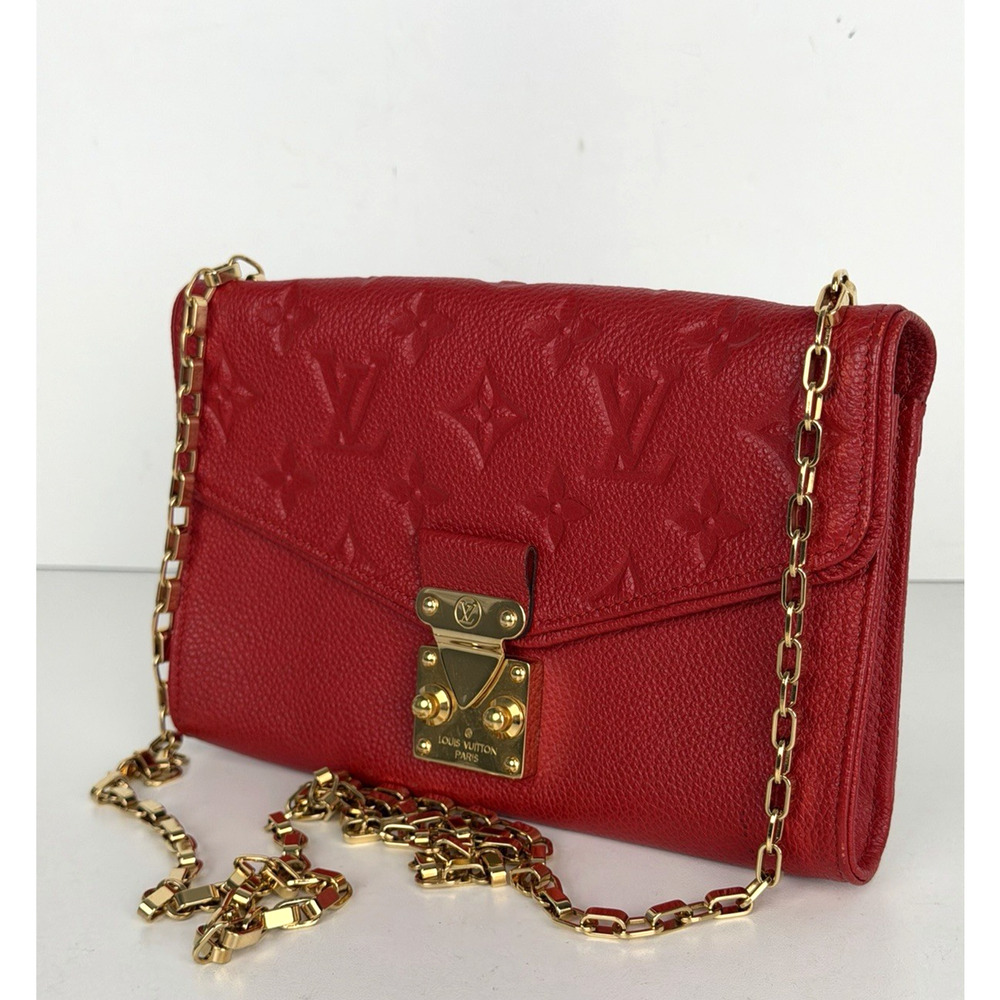 Louis Vuitton Saint Germain Pochette Bag Red Monogram Empreinte Leather 2015 S16